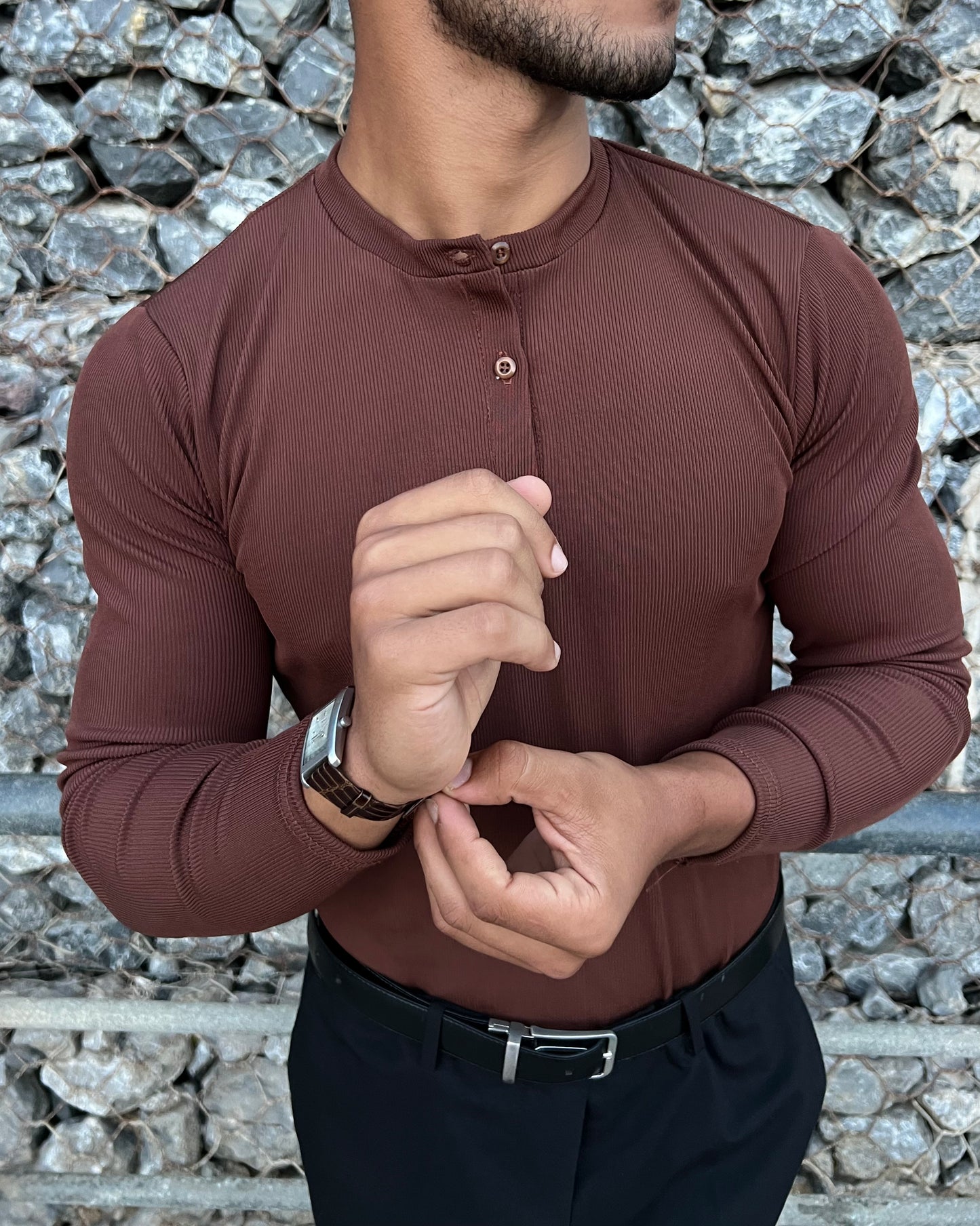 Long sleeves Henley shirt