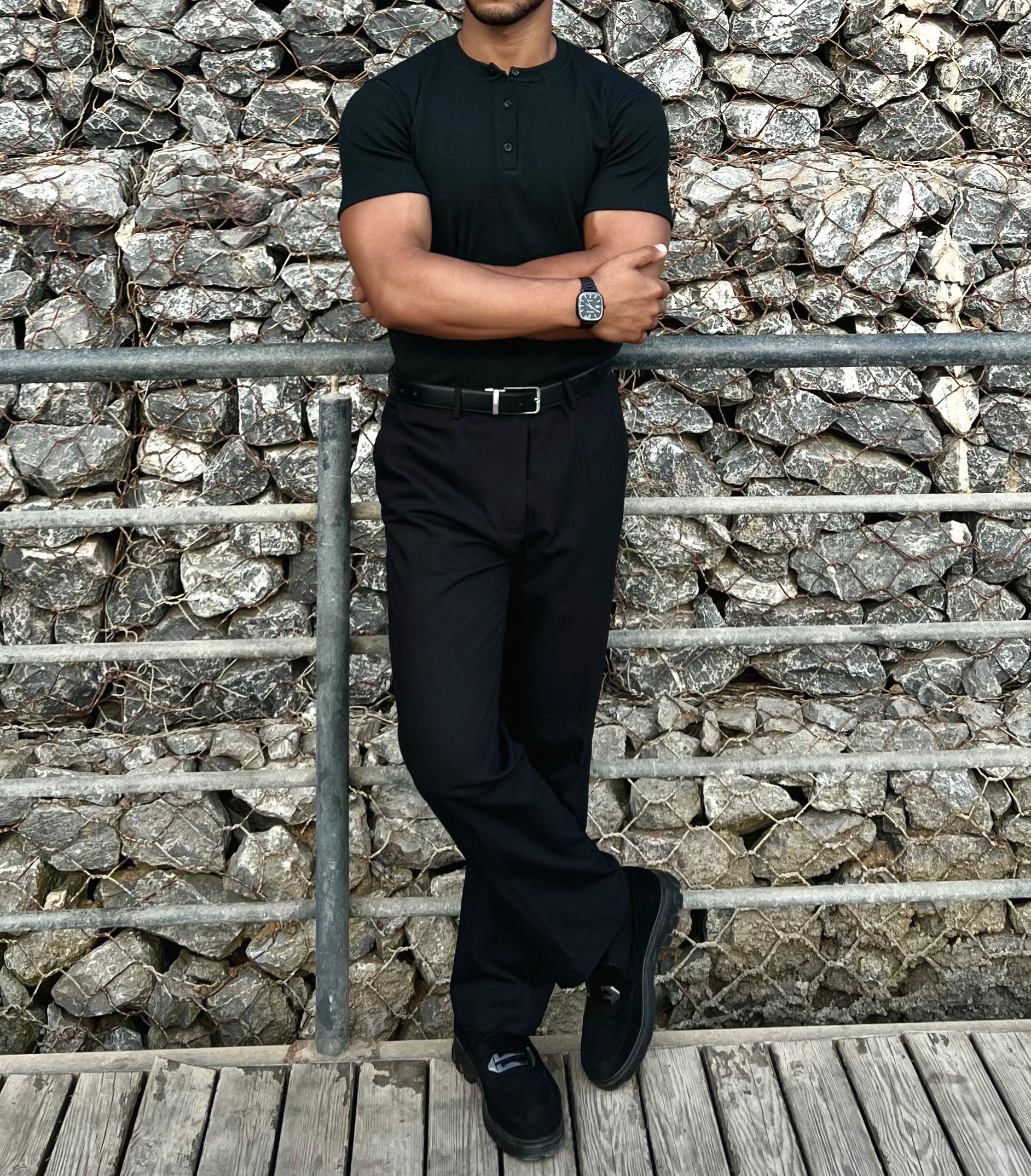 Short sleeves Henley shirt